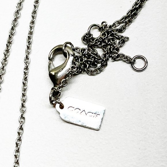 Coach Blue Opal & Silver Dainty Circle Necklace - Picture 6 of 6